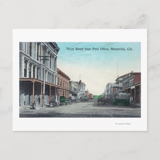 Carte Postale Vue de la troisième rue du bureau de poste (Devant)