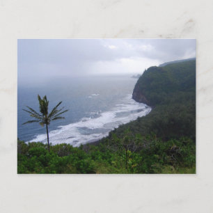 Carte Postale Vue de la vallée de Pololu avec Palm Tree, Hawaii,