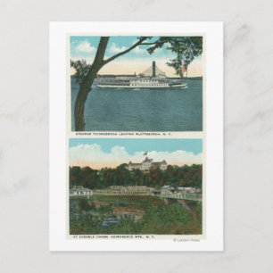 Carte Postale Vue de la vapeur de Ticondéroga et du chaos Ausabl