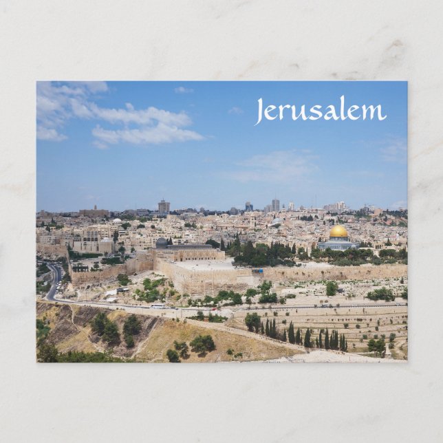 Carte Postale Vue de la vieille ville de Jérusalem, Israël (Devant)