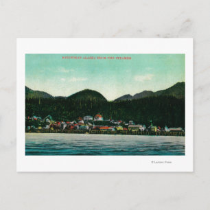 Carte Postale Vue de la ville de Ketchikan, Alaska de Steamer