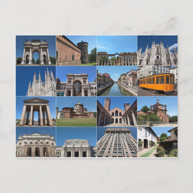 Carte Postale Vue de la ville de Milan Milano en Italie (Devant)