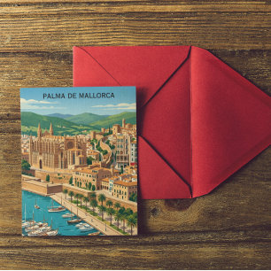 Carte Postale Vue de la ville de Palma de Mallorca Voyage Vintag