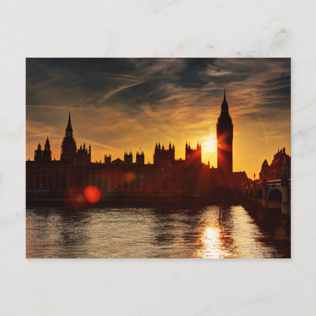 Carte Postale Vue de la ville la nuit | Londres, Angleterre (Devant)