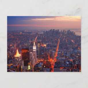 Carte Postale Vue de la ville la nuit   Manhattan, NY
