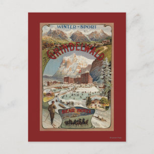 Carte Postale Vue de l'affiche promotionnelle de l'hôtel Ours