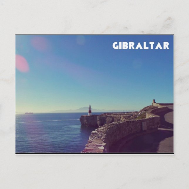 Carte Postale Vue de l'Afrique du phare du Gibraltar (Devant)
