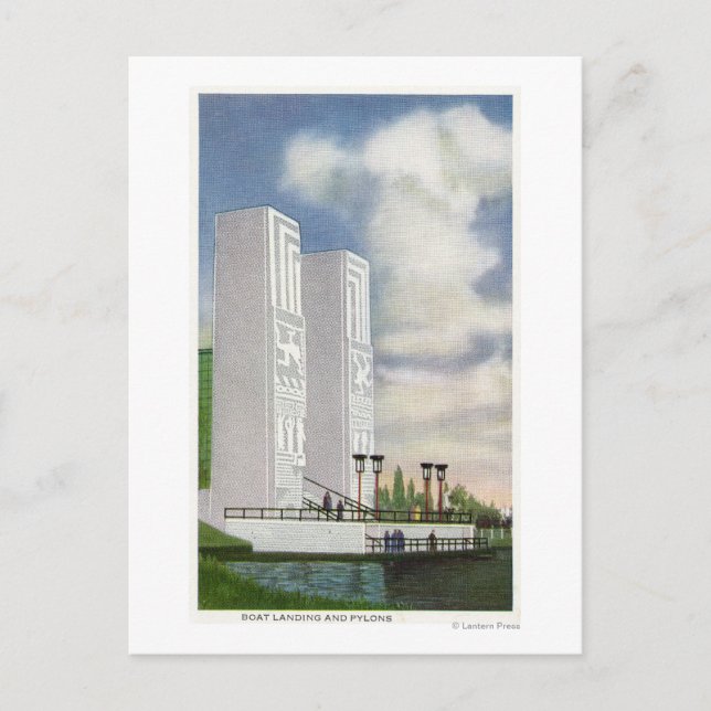 Carte Postale Vue de l'atterrissage et des pylônes (Devant)