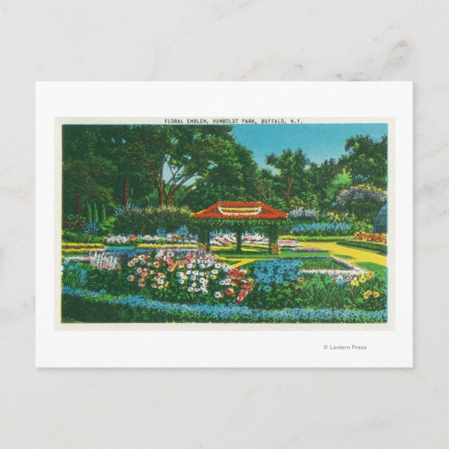 Carte Postale Vue de l'emblème floral du parc Humboldt (Devant)
