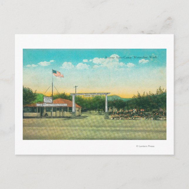 Carte Postale Vue de l'entrée de l'avenue Auto Camp (Devant)