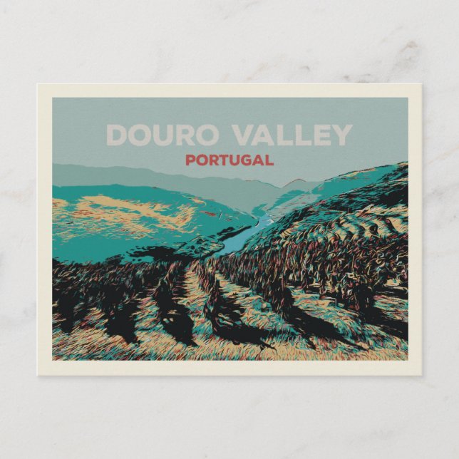 Carte Postale Vue de l'illustration de la vallée du Douro, Portu (Devant)