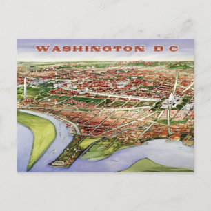 Carte Postale Vue de l'oeil d'oiseau de Washington, D.C. (1901)