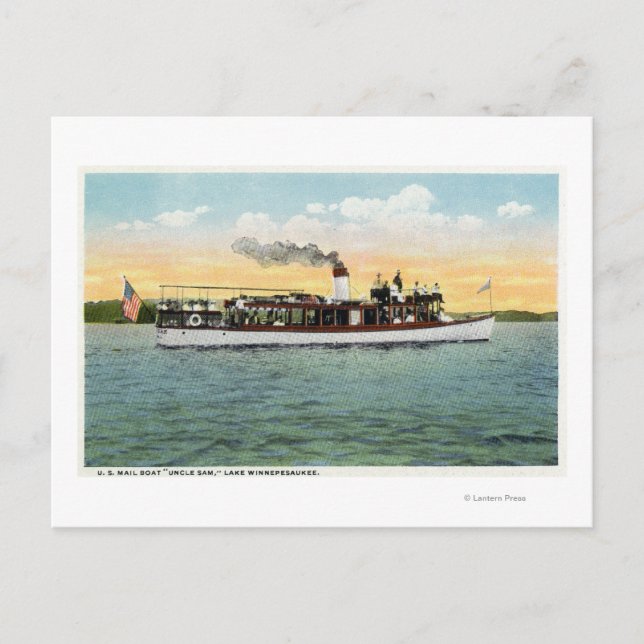 Carte Postale Vue de l'oncle Sam du Mail Boat américain (Devant)