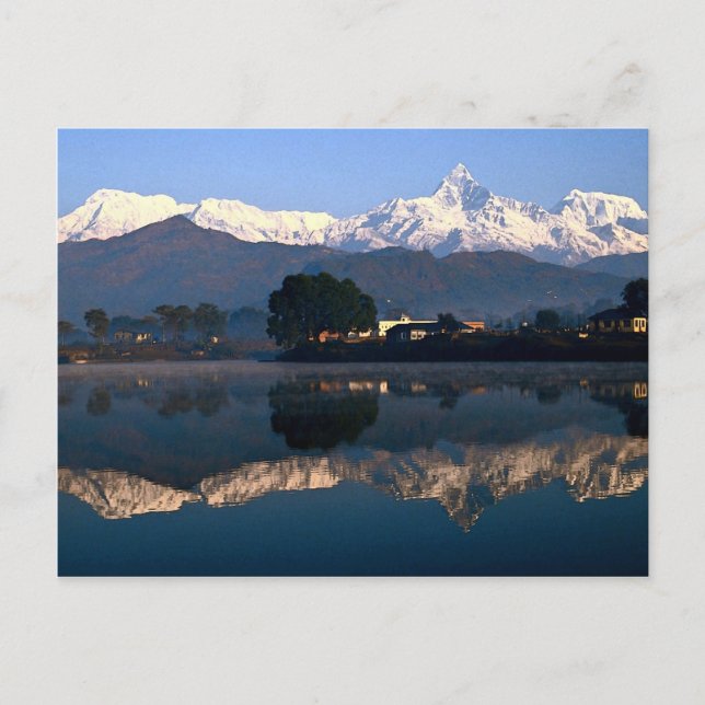 Carte Postale Vue de Macchapuchhre sur le lac Pokhara, Pokhara, (Devant)