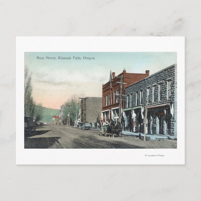 Carte Postale Vue de Main StreetKlamath Falls, OU (Devant)