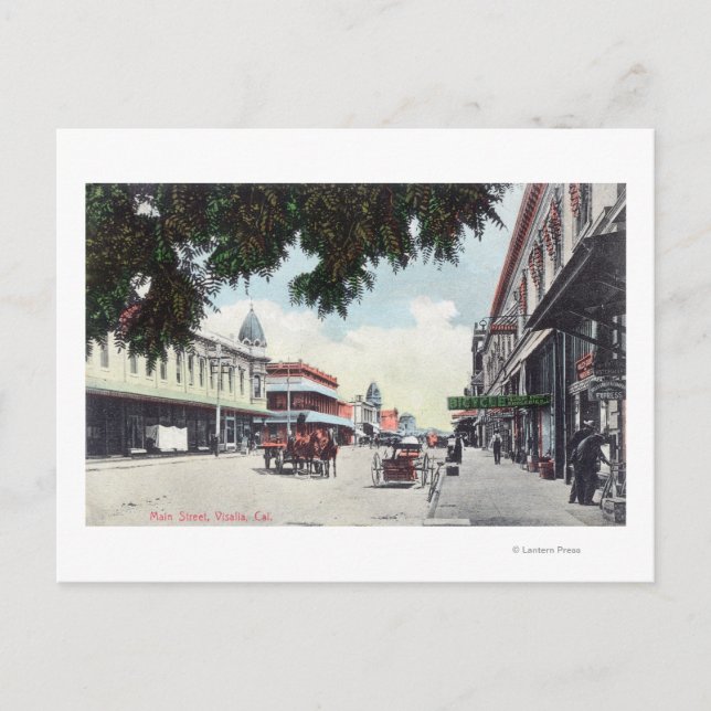 Carte Postale Vue de Main StreetVisalia, CA (Devant)