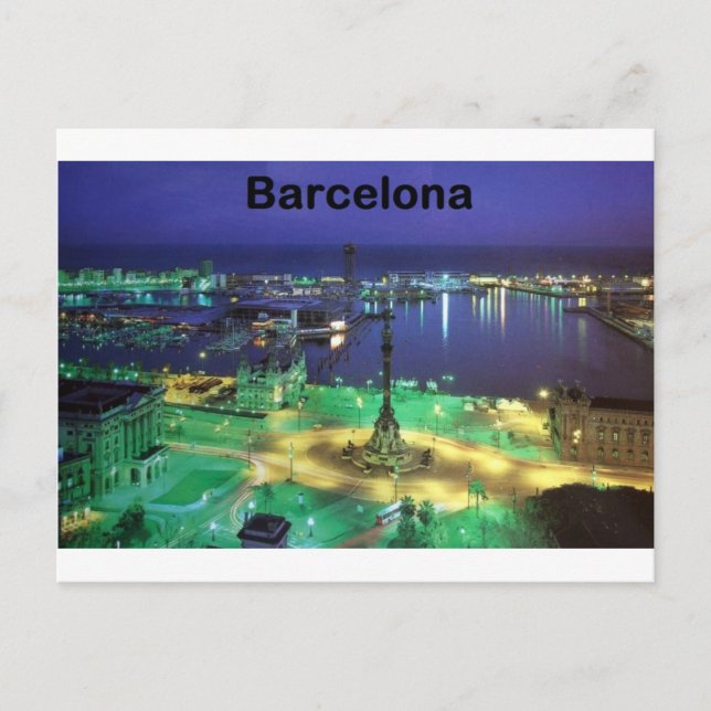 Carte Postale Vue de nuit de l'Espagne Barcelone (St.K) (Devant)