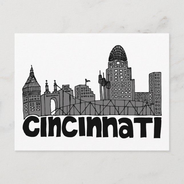 Carte Postale Vue de paysage de ville | Cincinnati, Ohio (Devant)