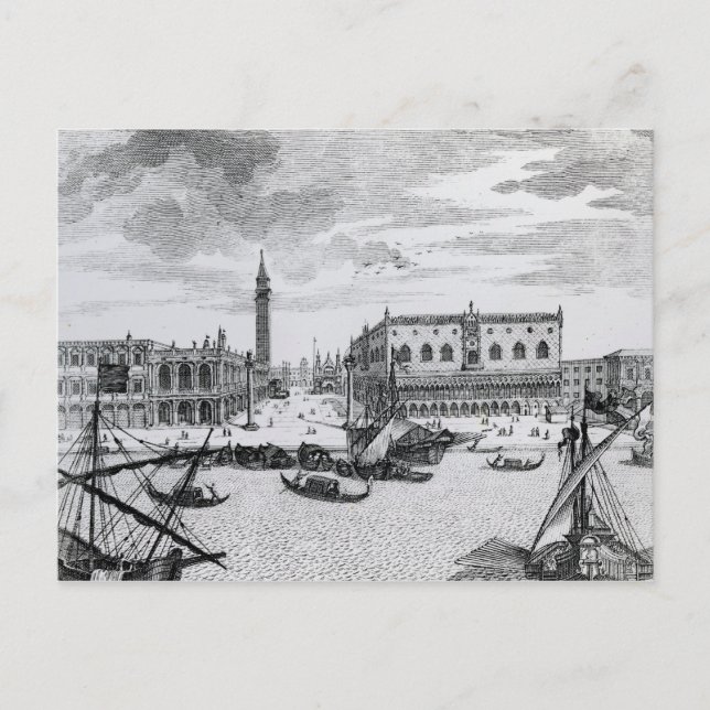 Carte Postale Vue de Piazza San Marco depuis le Bacino, Venise (Devant)