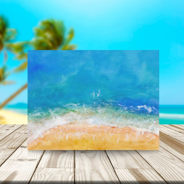 Carte Postale Vue de plage Watercolor (Créateur téléchargé)
