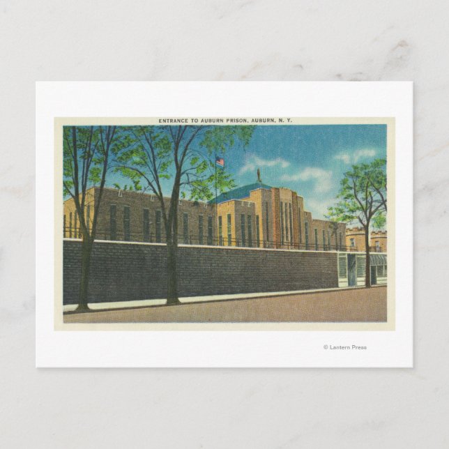 Carte Postale Vue d'entrée de la prison d'Auburn (Devant)