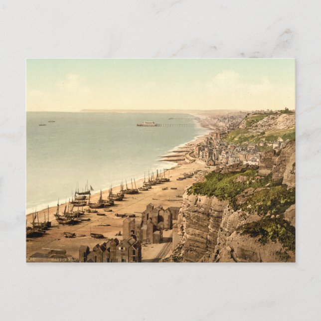 Carte Postale Vue depuis East Cliff, Hastings, Sussex (Devant)