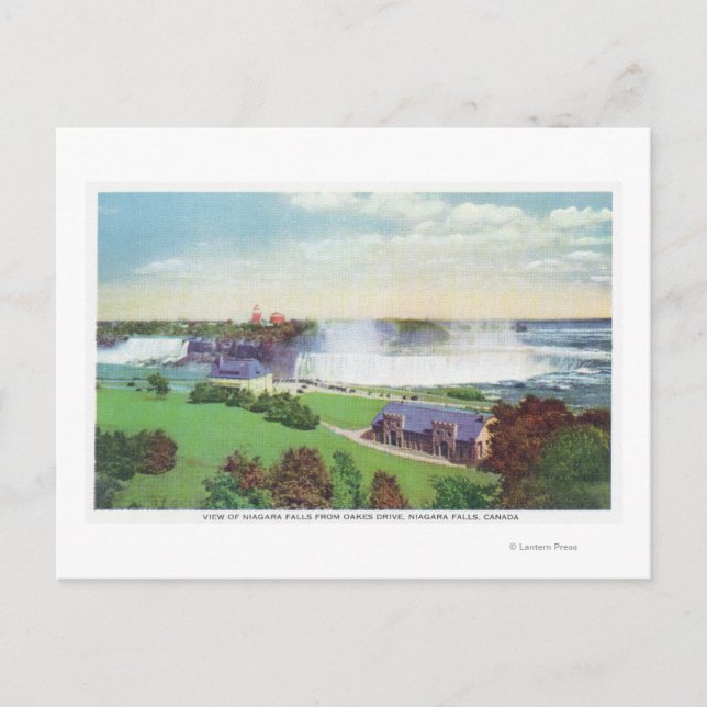 Carte Postale Vue des chutes du Niagara depuis Oakes Drive (Devant)
