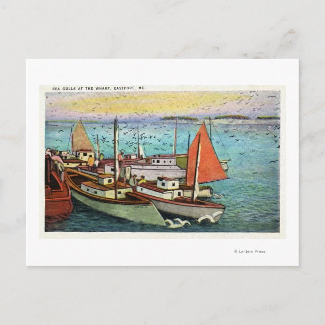 Carte Postale Vue des gélules et des navires au quai (Devant)