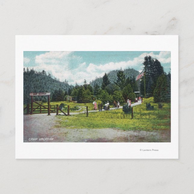 Carte Postale Vue des invités sur une promenade dans le jardin (Devant)