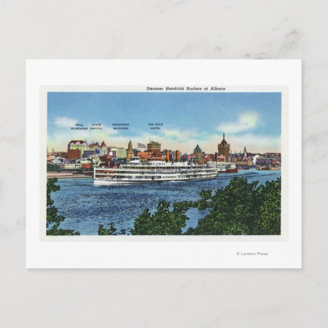 Carte Postale Vue du bateau à vapeur Hendrick Hudson (Devant)