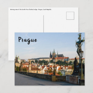 Carte Postale Vue du Château depuis le pont Charles à Prague