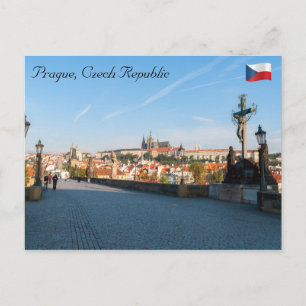 Carte Postale Vue du Château depuis le pont Charles à Prague