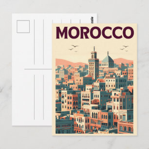 Carte Postale vue du ciel de la vieille ville de Marrakech avec