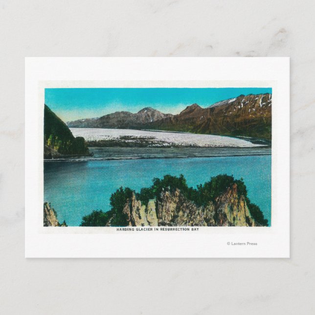 Carte Postale Vue du glacier Harding dans la baie de la résurrec (Devant)