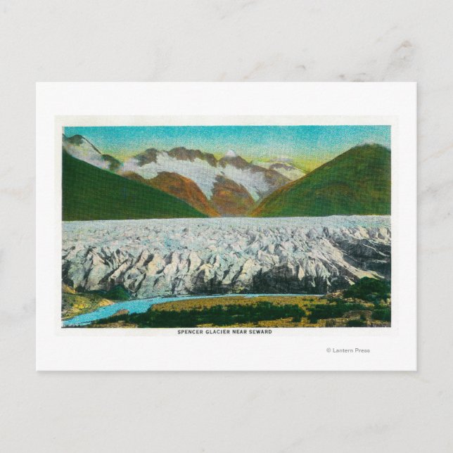 Carte Postale Vue du glacier Spencer, près de Seward, Alaska (Devant)