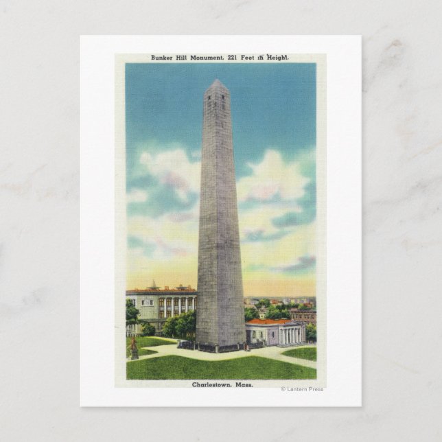 Carte Postale Vue du monument # 2 de Bunker Hill (Devant)