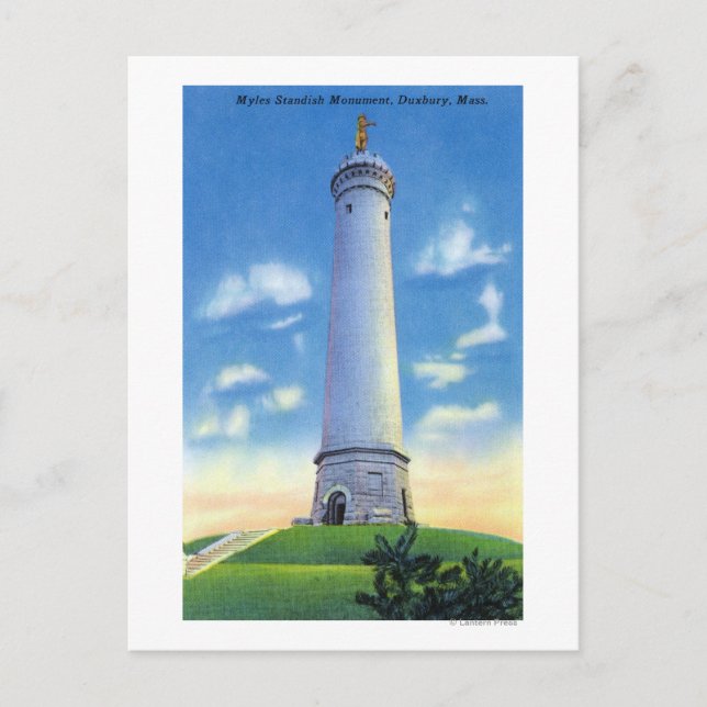 Carte Postale Vue du monument Myles Standish (Devant)