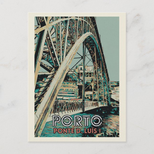 Carte Postale Vue du pont D. Luis illustration Porto Portugal (Devant)