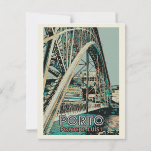 Carte Postale Vue du pont de D. Luis illustration Porto Portugal