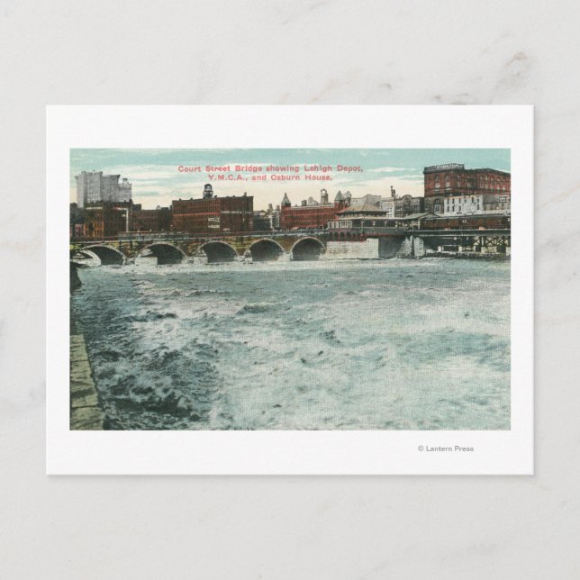 Carte Postale Vue du pont en rue de cour montrant Lehigh (Devant)