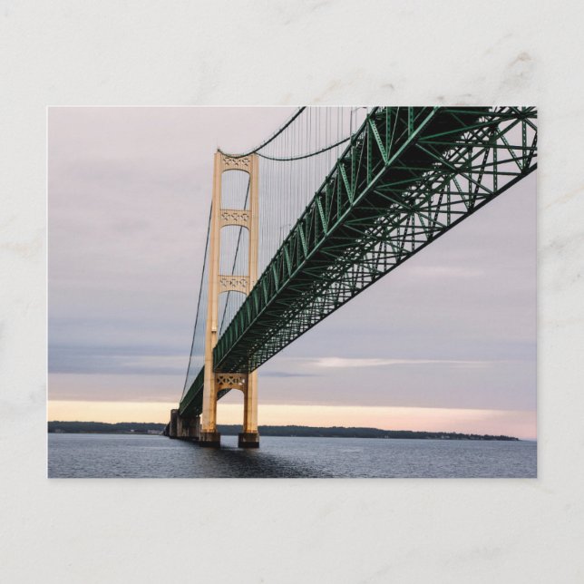 Carte Postale Vue du pont Mackinac du lac Michigan 2 (Devant)