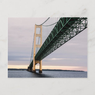 Carte Postale Vue du pont Mackinac du lac Michigan 2