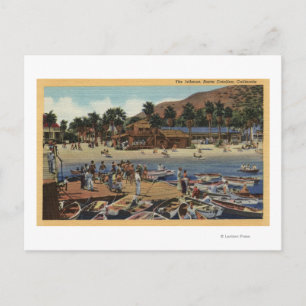 Carte Postale Vue du port Isthme avec baigneurs