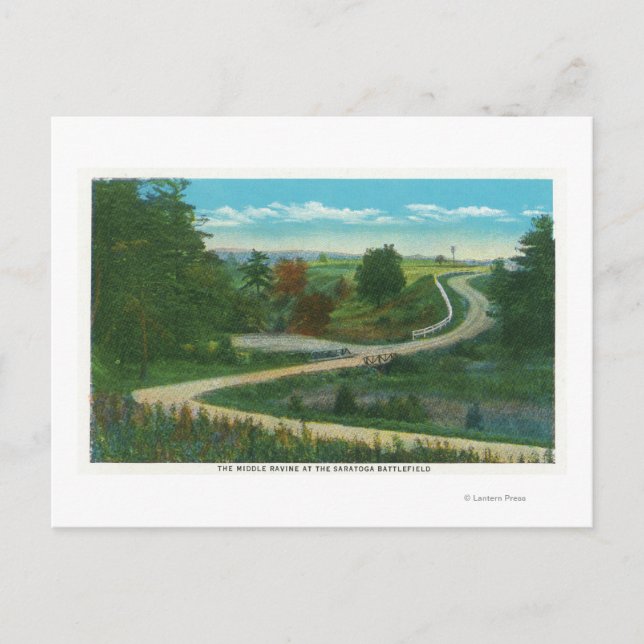 Carte Postale Vue du ravin moyen du champ de bataille de Saratog (Devant)