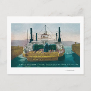 Carte Postale Vue du SP Ferry Boat Solano à quai