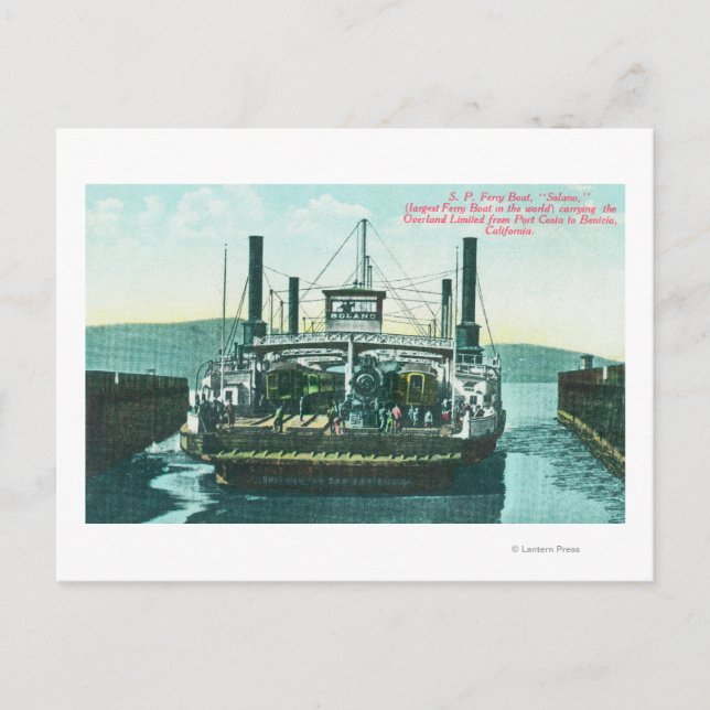 Carte Postale Vue du SP Ferry Boat Solano à quai 2 (Devant)