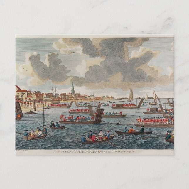 Carte Postale Vue du terrain avec troupes (Devant)