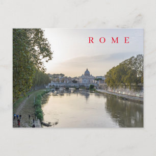 carte postale vue du Tibre à Rome