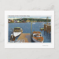 Vue d'un débarquement en bateau et du rivage