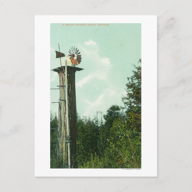 Carte Postale Vue d'un moulin à vent Sequoia Eureka, CA (Devant)